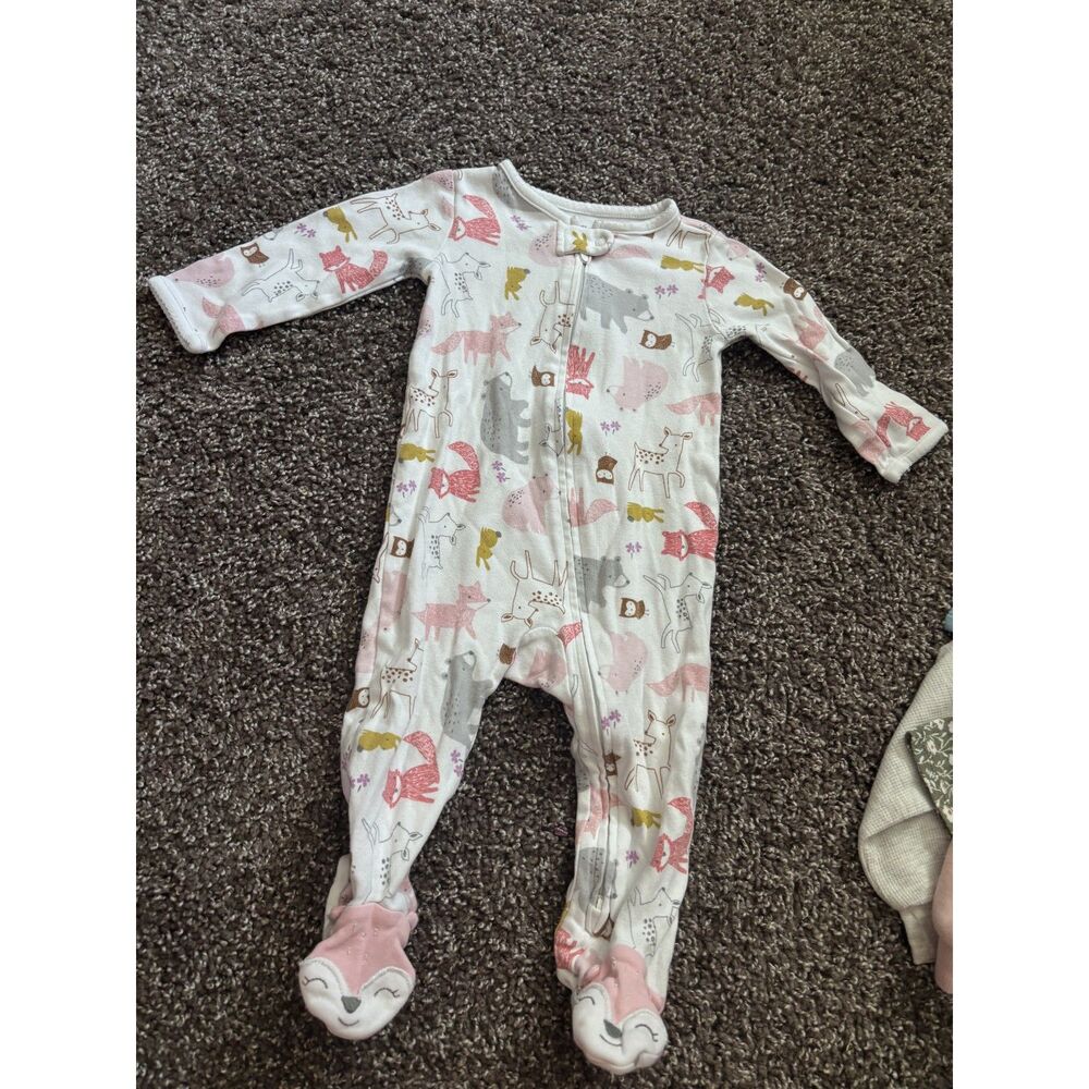 Carter’s Baby Girls Animal Print Footie Pajamas Sleeper 9 Months